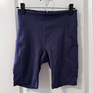 Lululemon purple bike shorts with pockets